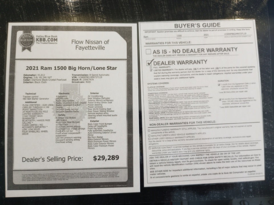 2021 RAM 1500 Big Horn Quad Cab 4x4 6'4" Box