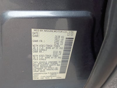 2016 Nissan Frontier SV