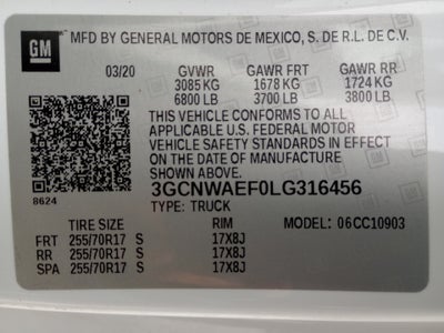 2020 Chevrolet Silverado 1500 2WD Regular Cab Long Bed WT