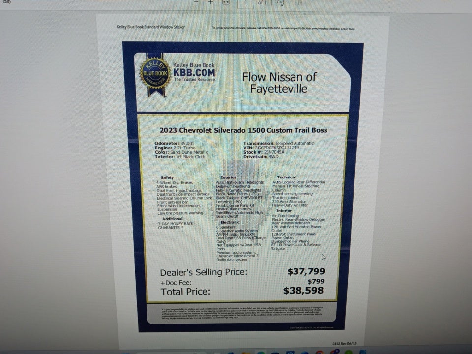2023 Chevrolet Silverado 1500 Custom Trail Boss