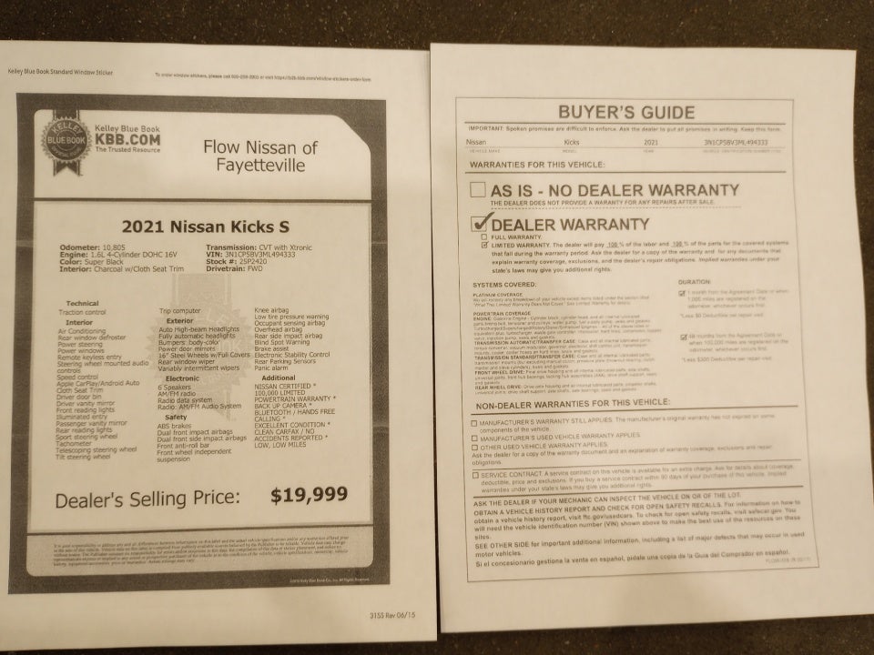 2021 Nissan Kicks S Xtronic CVT