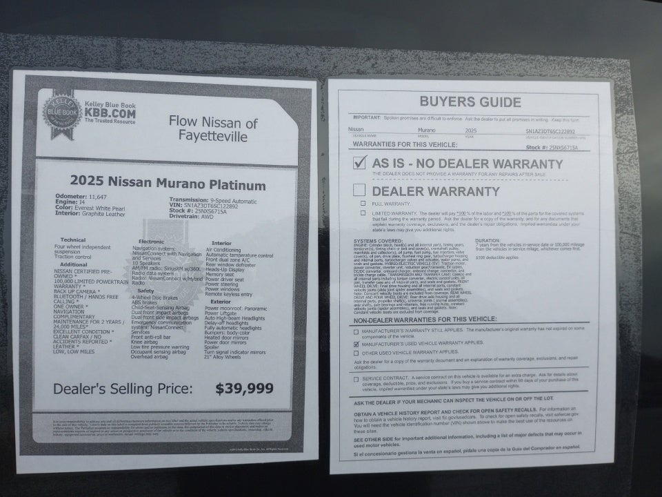 2025 Nissan Murano Platinum