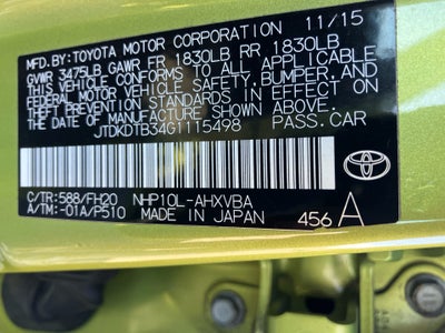 2016 Toyota Prius c One