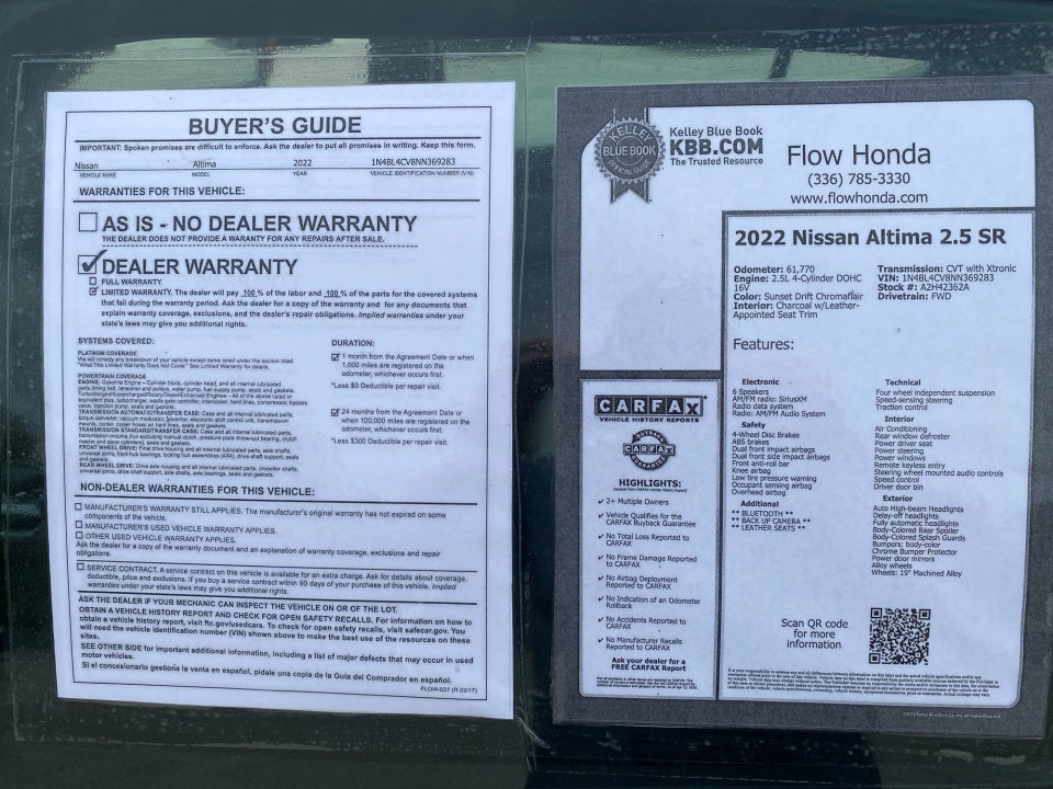 2022 Nissan Altima SR FWD