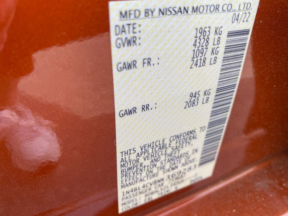 2022 Nissan Altima SR FWD