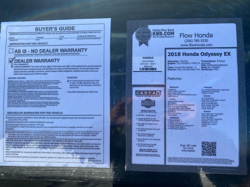 2018 Honda Odyssey EX