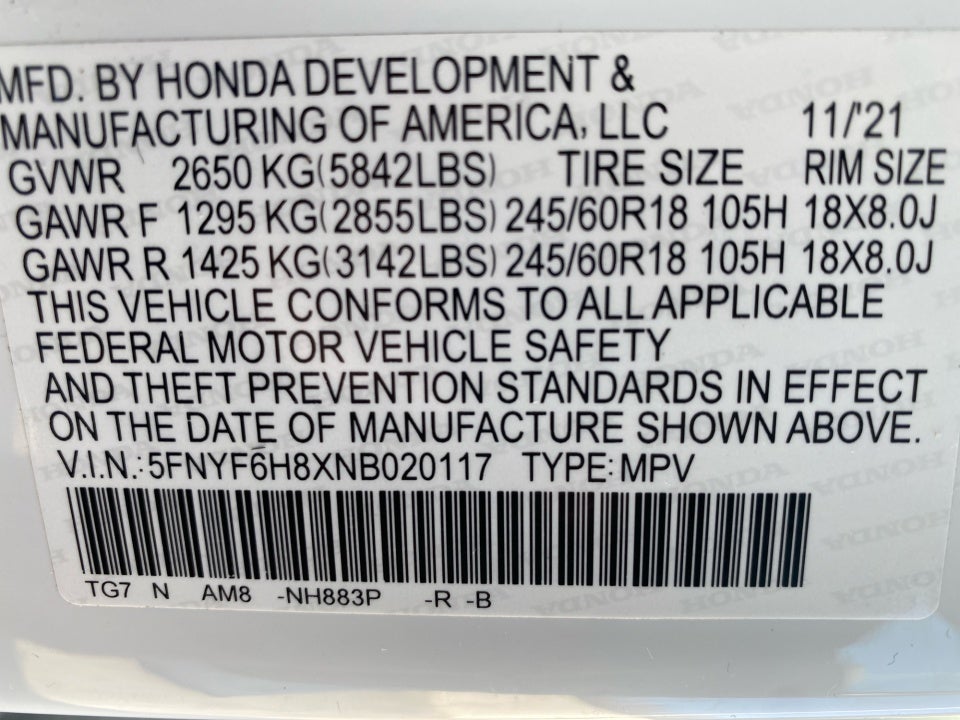 2022 Honda Pilot AWD TrailSport