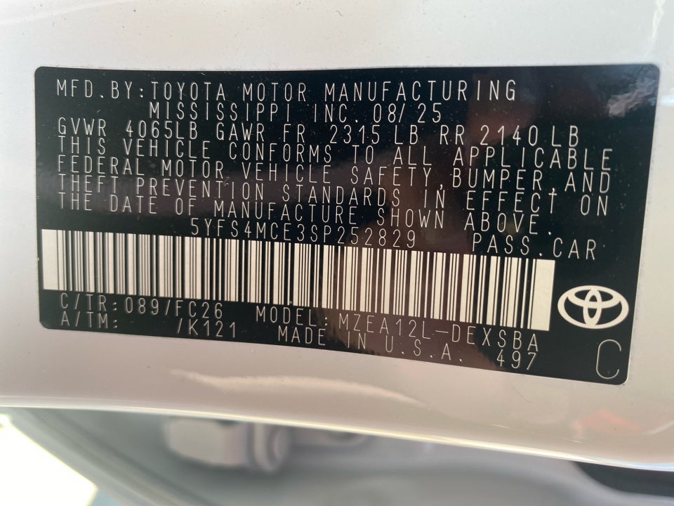 2025 Toyota Corolla SE