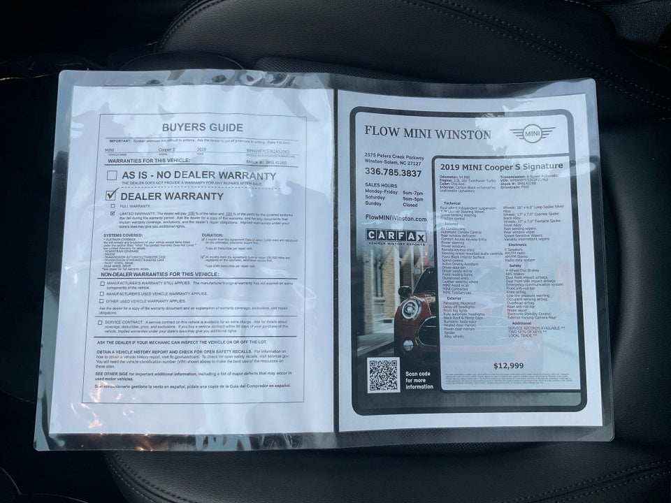 2019 MINI Hardtop 2 Door Cooper S