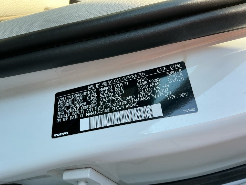 2018 Volvo XC60 T5 Momentum