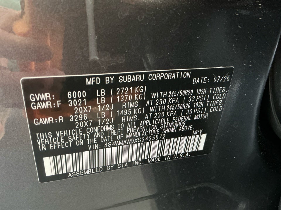 2025 Subaru Ascent Onyx Edition Limited 7-Passenger