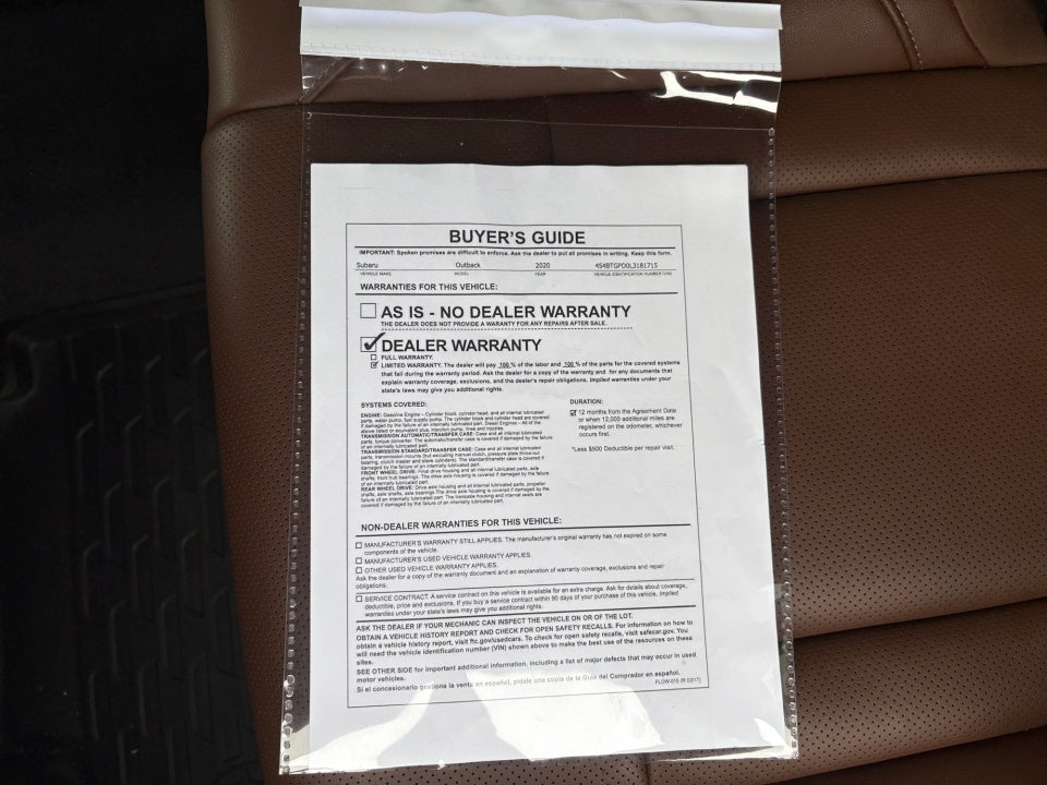 2020 Subaru Outback Touring XT