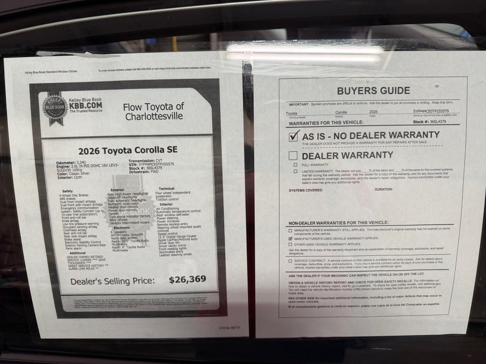 2026 Toyota Corolla SE