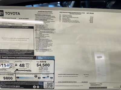 2026 Toyota Prius Plug-In Hybrid Nightshade