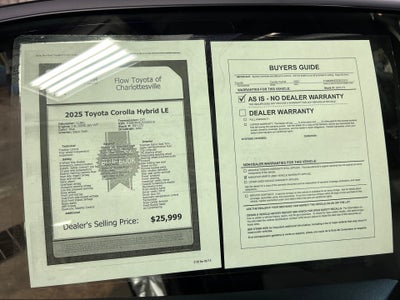 2025 Toyota Corolla Hybrid LE