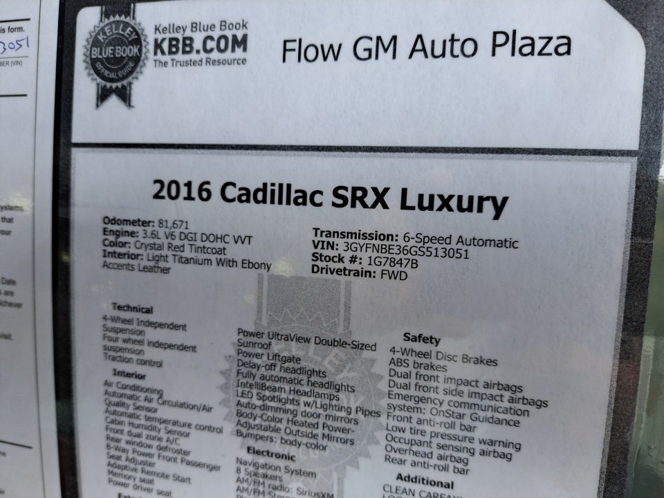 2016 Cadillac SRX Luxury Collection