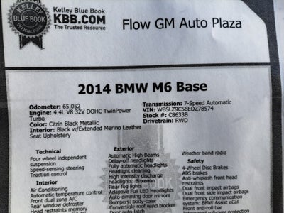 2014 BMW M6 Base