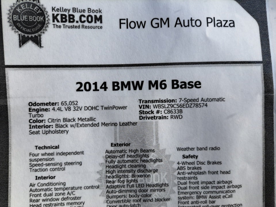 2014 BMW M6 Base