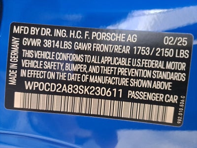 2025 Porsche 718 Boxster GTS 4.0