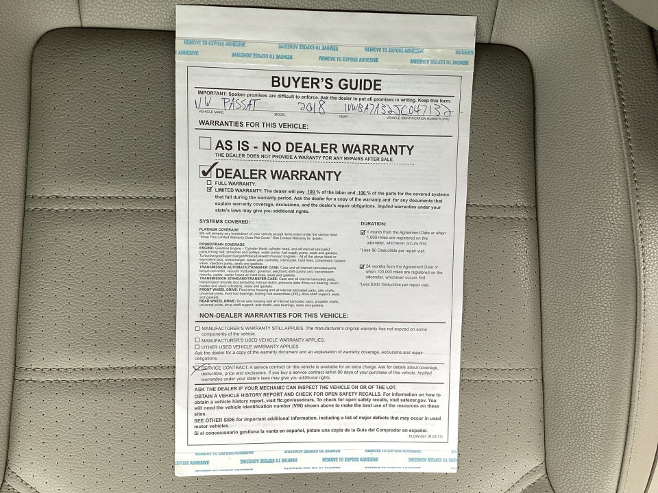 2018 Volkswagen Passat 2.0T SE