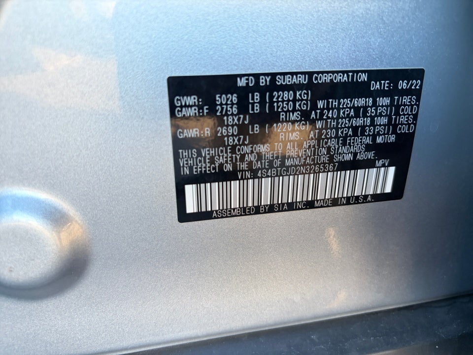 2022 Subaru Outback Onyx Edition XT