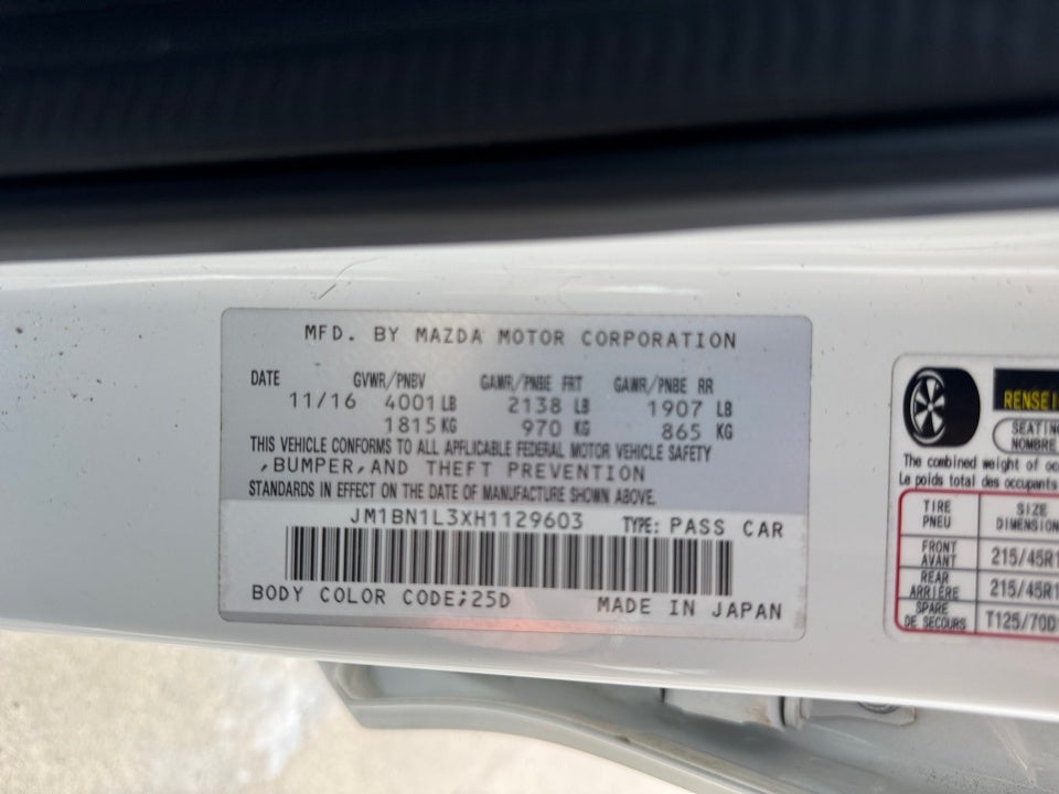 2017 Mazda Mazda3 Hatchback Touring 2.5