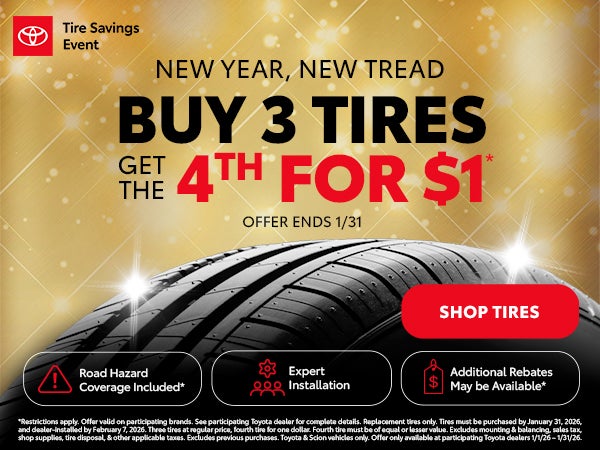 Buy 3 Tires, Get the 4th for $1