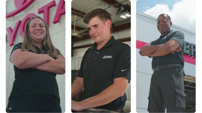 Flow Toyota of Statesville team members: Shayna, Landon and Tim